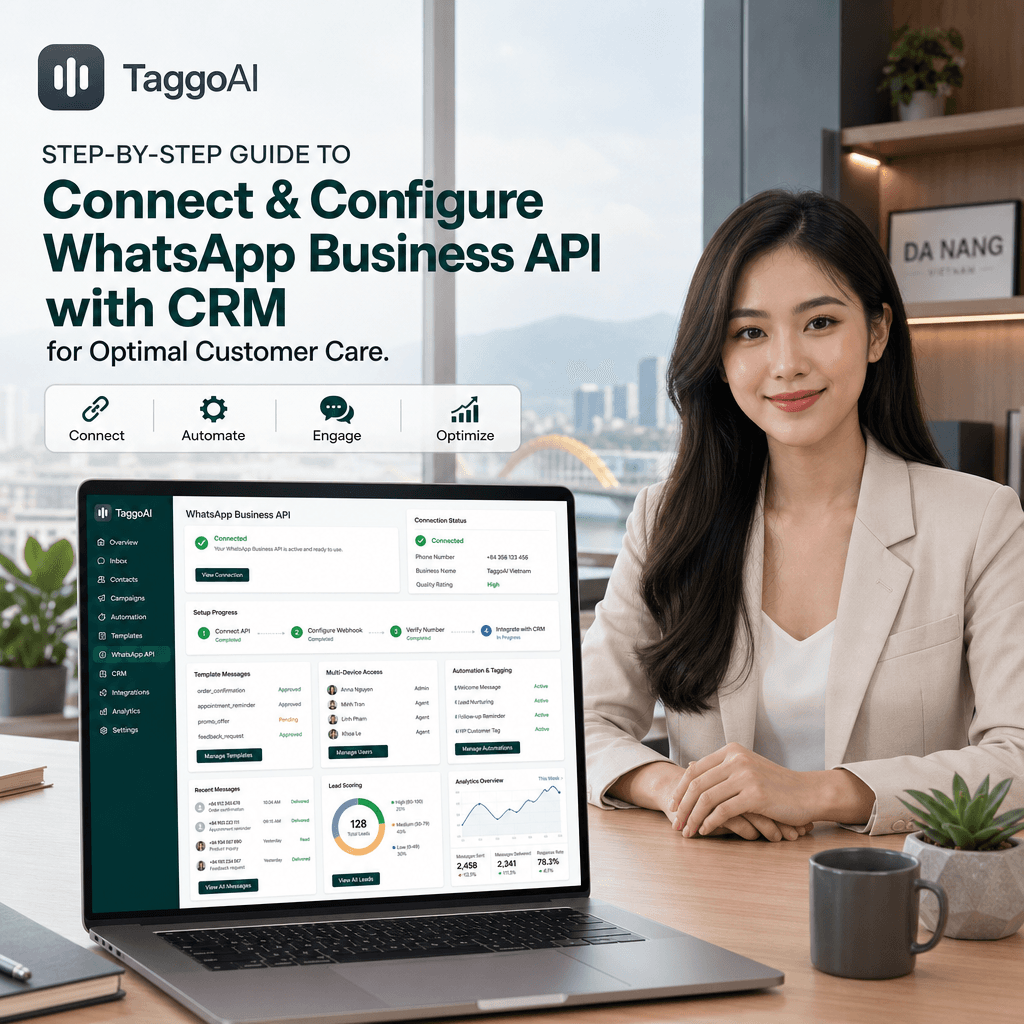 Hướng dẫn từng bước kết nối & cấu hình WhatsApp Business API, tích hợp CRM để tối ưu chăm sóc khách hàng